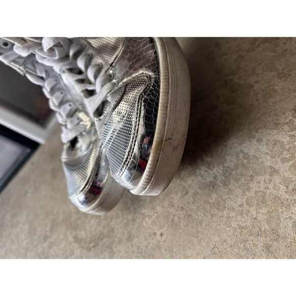 VTG Baby Phat Metallic Silver Hi- Top Sneakers Cat Symbol LOGO - Picture 5 of 8